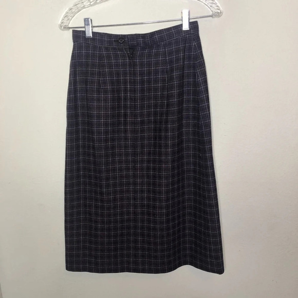 Plaid Wool Blend Skirt Size 5 - Picture 3 of 5